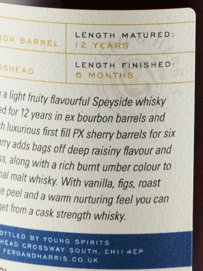 Ferg & Harris Speyside Single Malt 12 Year Old 2010