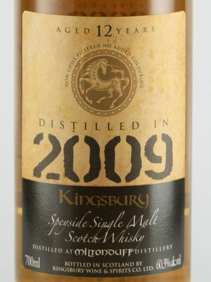 Kingsbury Gold Miltonduff 12 Year Old 2009