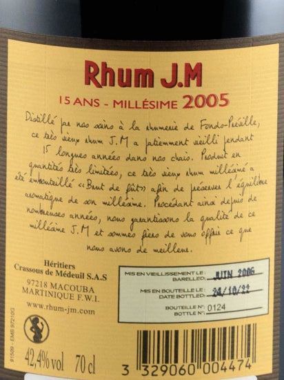 Rhum JM Millesime 2005