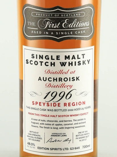 First Editions Auchroisk 25 Year Old 1996