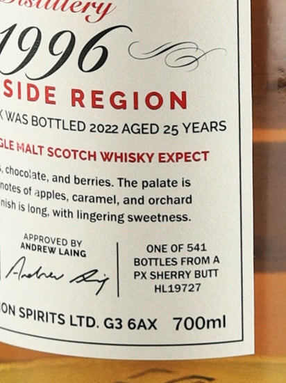 First Editions Auchroisk 25 Year Old 1996