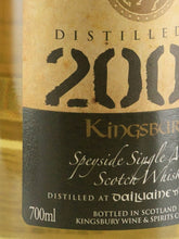 Load image into Gallery viewer, Kingsbury Gold Dailuaine 14 Year Old 2007