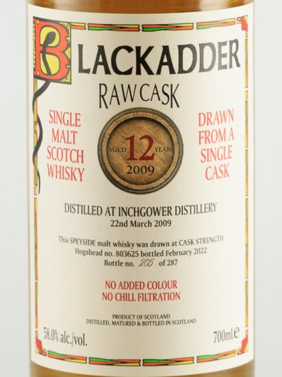 Black Adder Raw Cask Inchgower 12 Year Old 2009