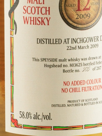 Black Adder Raw Cask Inchgower 12 Year Old 2009
