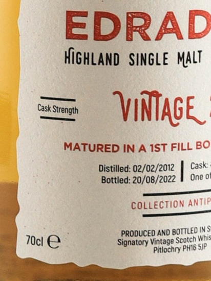 Edradour 10 Year Old 2012 Bourbon Antipodes