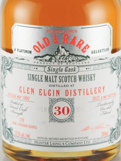 Old & Rare Glen Elgin 30 Year Old 1992