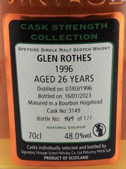 Signatory Glenrothes 26 Year Old 1996