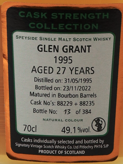 Signatory Glen Grant 27 Year Old 1995