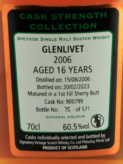 Signatory Glenlivet 16 Year Old 2006