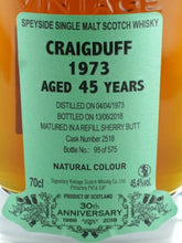 Load image into Gallery viewer, Signatory Craigduff 45 Year Old 1973 30th Anniversary