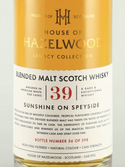 Legacy Collection Sunshine on Speyside 39 Year Old