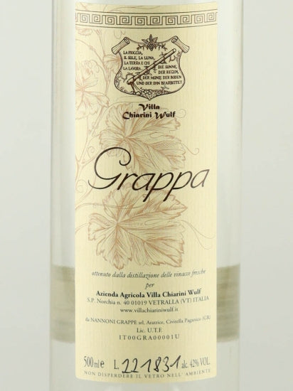 Villa Chiarini Wulf Grappa Bianca