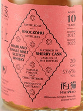 Load image into Gallery viewer, Whisky Find Hiten Neko Knockdhu 10 Year Old 2012 200ml Gift Box
