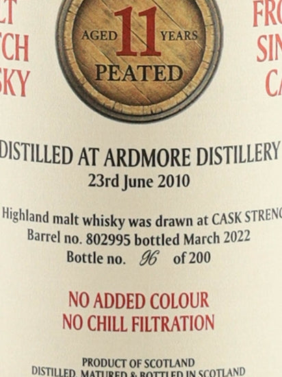 Black Adder Raw Cask Ardmore 11 Year Old 2010 Peated