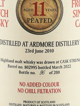 Load image into Gallery viewer, Black Adder Raw Cask Ardmore 11 Year Old 2010 Peated