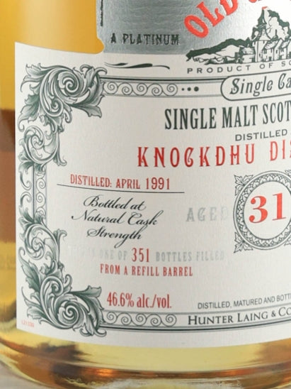 Old & Rare Knockdhu 31 Year Old 1991