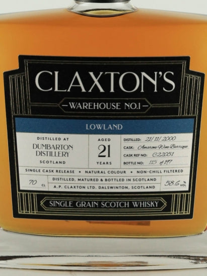 Claxton's Dumbarton 21 Year Old 2000