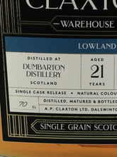 Load image into Gallery viewer, Claxton's Dumbarton 21 Year Old 2000