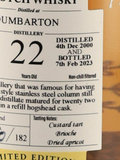 Lady of the Glen Dumbarton 22 Year Old 2000