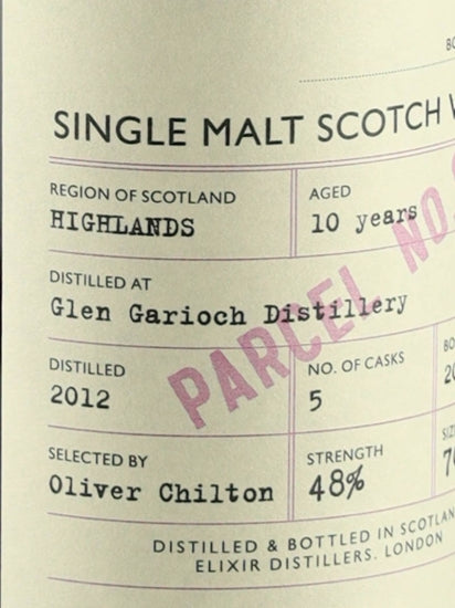 The Single Malts of Scotland Reserve Cask Glen Garioch 10 Year Old 2012