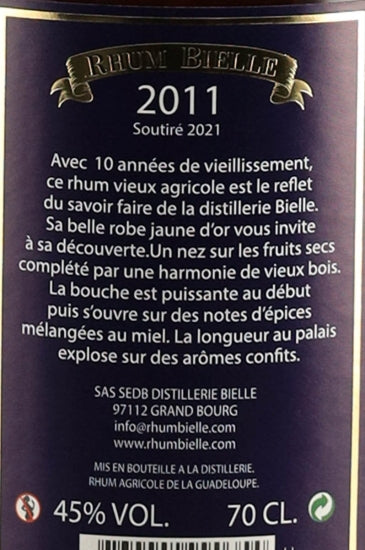 Bielle Rum View 10 Year Old 2011