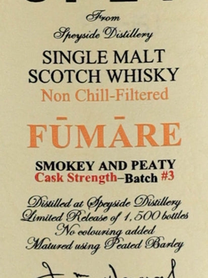 Spey Fumare Cask Strength Batch 3