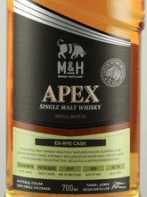 Load image into Gallery viewer, M&amp;H Apex Ex Rye Whisky Cask