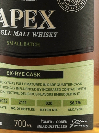 M&H Apex Ex Rye Whisky Cask