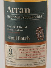 Load image into Gallery viewer, Arran Small Batch 9 Year Old Rum Cask Finish