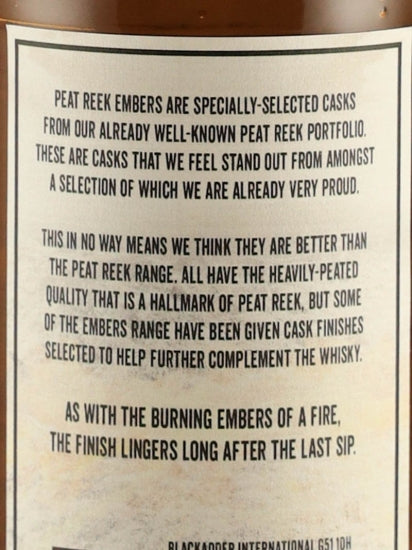 Black Adder Raw Cask Peat Leak Embers Non-Islay