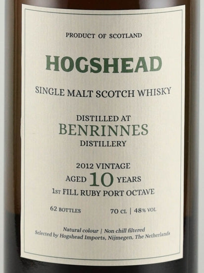 Hogshead Indie Benrinnes 10 Year Old 2012