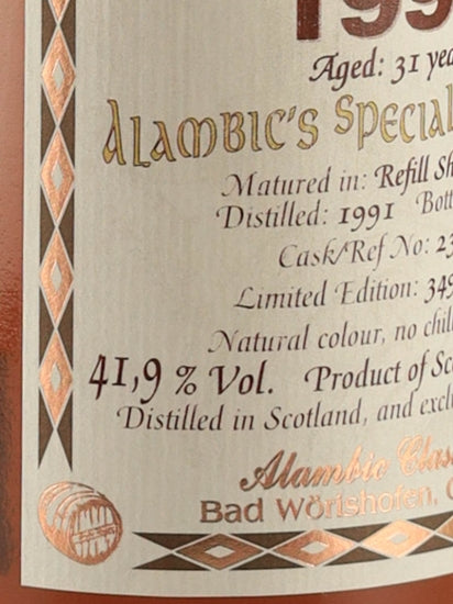 Alambic Classic Islay Single Malt 31 Year Old 1991