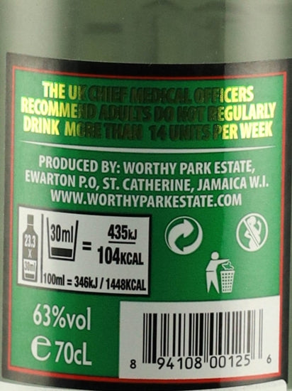 Worthy Park Rum Bar White Overproof