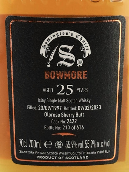 Signatory Bowmore 25 Year Old 1997