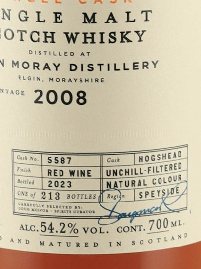 BB&R Glen Moray 15 Year Old 2008
