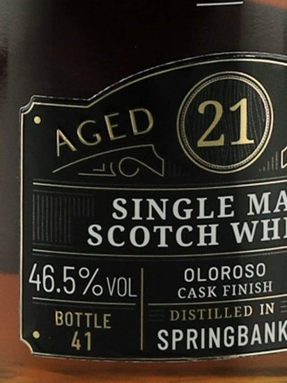 Darkness Springbank 21 Year Old