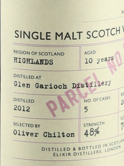 The Single Malts of Scotland Reserve Cask Glen Garioch 10 Year Old 2012