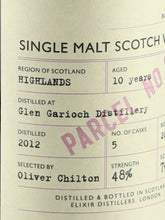 Load image into Gallery viewer, The Single Malts of Scotland Reserve Cask Glen Garioch 10 Year Old 2012