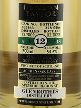 Load image into Gallery viewer, Duncan Taylor Single Cask Glenlossie 12 Year Old 2009