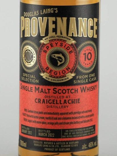 Provenance Craigellachie 10 Year Old 2012