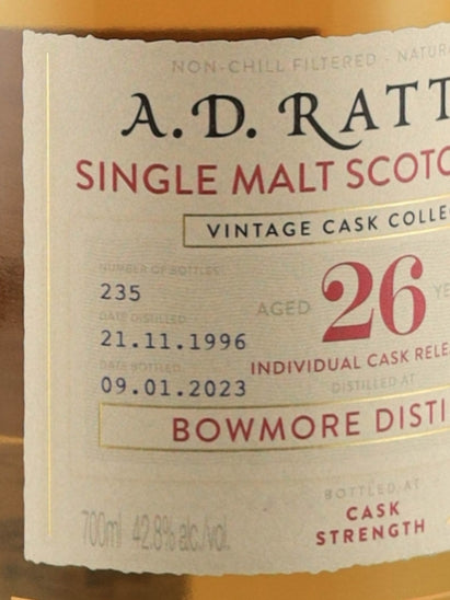 AD Rattray Bowmore 26 Year Old 1996
