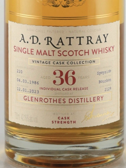 AD Rattray Glenlossie 36 Year Old 1986