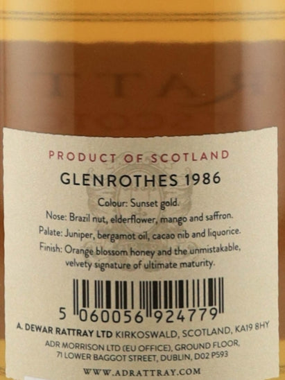 AD Rattray Glenlossie 36 Year Old 1986