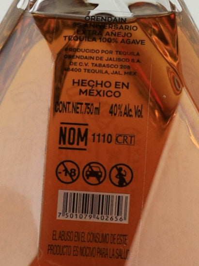 Gran Orendain Extra Anejo 10 Year Old 95th Anniversary Bottle