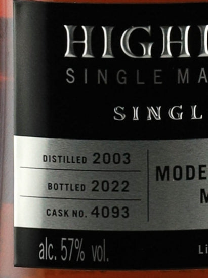 Highland Park 18 Year Old 2003 #4093 for MMWM2023