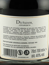 Load image into Gallery viewer, Dictador Heraldica 29 Year Old 1991 Bourbon Cask