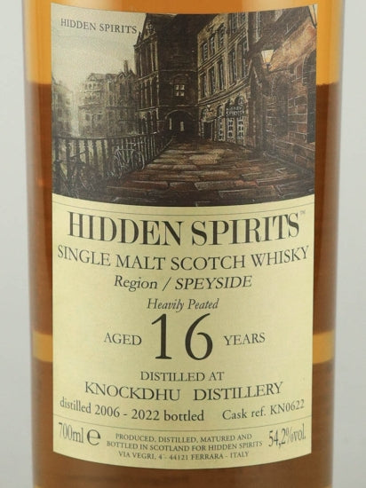 Hidden Spirits Knockdhu Heavily Peated 16 Year Old 2006