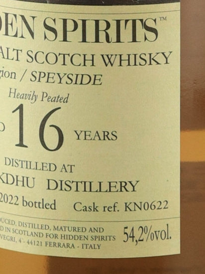 Hidden Spirits Knockdhu Heavily Peated 16 Year Old 2006