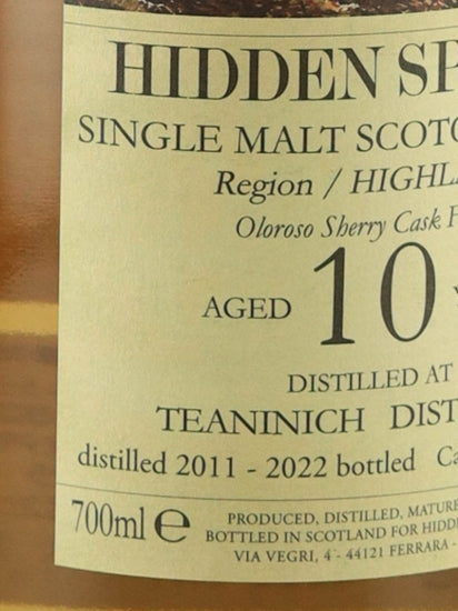 Hidden Spirits Teaninich 10 Year Old 2011