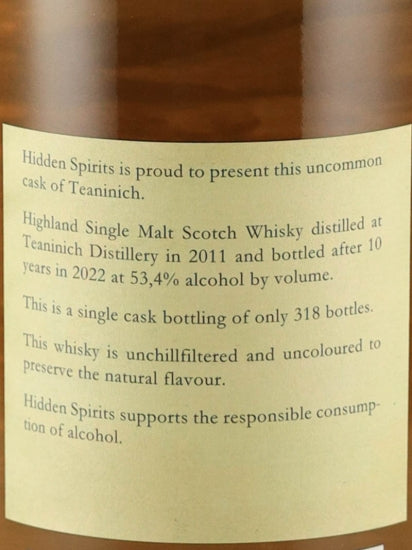 Hidden Spirits Teaninich 10 Year Old 2011